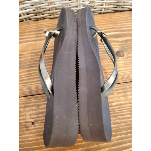 Vionic Beach Womens Flip-Flops Metallic Gold Bow Strap Size 9.5 Brown Sandals - Picture 6 of 9